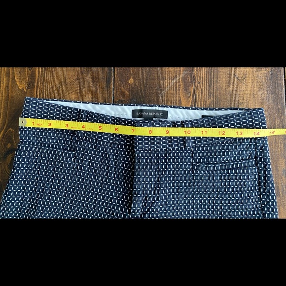 Banana Republic Navy white small lines pattern Sloan Slim ankle pants - Picture 3 of 10